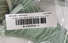 Load image into Gallery viewer, Authentic Nike Boys Air Jordan 1 Low SE FN9137 White Green Sneaker Shoes Sz 4.5Y
