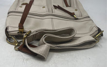 Load image into Gallery viewer, Fossil Womens Morgan Traveler Beige Pebbled Leather Outer Pockets Crossbody Bag