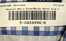 Load image into Gallery viewer, Nautica Mens Blue White Plaid Long Sleeve Slim Fit Button-Up Shirt Size Large