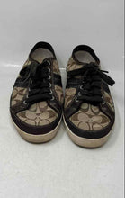 Load image into Gallery viewer, Coach Unisex Brown Logo Print Canvas Lace-Up Low Top Sneaker Shoes Size 11M