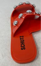 Load image into Gallery viewer, Schutz Womens Lizzie Orange Studded Open Toe Slip-On Slide Sandals Size 9
