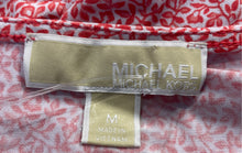 Load image into Gallery viewer, Michael Kors Womens Red White Floral 3/4 Cold Shoulder Sleeve Blouse Top Size M