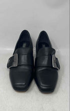 Load image into Gallery viewer, Deltan Womens Veronica Black Leather Slip-On Flared Block Pump Heels Size 8.5 M