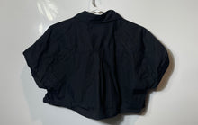 Load image into Gallery viewer, Zara Womens Black Short Sleeve Collared Cropped Blouse Top Size XS