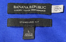 Load image into Gallery viewer, Banana Republic Mens Blue Cotton Standard Fit Collared Golf Polo Shirt Size L