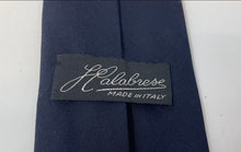 Load image into Gallery viewer, Halabrese Mens Blue Keeper Loop Adjustable Formal Pointed Tie Made In Italy