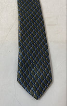 Load image into Gallery viewer, Ike Behar Mens Gray Argyle Keeper Loop Bar Track Formal Pointed Tie