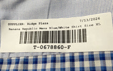 Load image into Gallery viewer, Banana Republic Mens Blue White Gingham Tailored Slim Fit Button-Up Shirt Sz XL