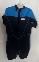 Load image into Gallery viewer, Deeply Mens Black Blue Colorblock Back Zip One-Piece Wetsuit Size 2XL