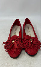 Load image into Gallery viewer, Anne Klein Womens Dixie Dark Red Fringe Tassel Slip-On Low Top Loafer Flats Sz 6