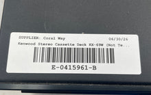 Load image into Gallery viewer, Kenwood KX-69W Black Stereo Dual Tape Home Audio Double Cassette Deck Not Tested
