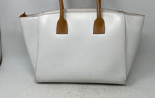 Load image into Gallery viewer, BCBGMaxAzria Womens White Tan Inner Pockets Bottom Studs Shoulder Tote Purse