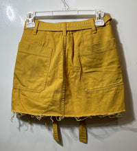 Load image into Gallery viewer, Pacsun Womens Yellow Cotton Tie Waist Raw Hem Welt Pocket Mini Skirt Size 23