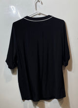 Load image into Gallery viewer, Anne Klein Womens Black Short Sleeve Henley Neck Blouse Top Size Large