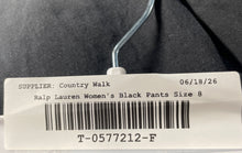 Load image into Gallery viewer, Ralph Lauren Womens Black Flat Front Straight Leg Dress Pants Size 8