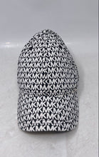 Load image into Gallery viewer, Michael Kors Womens White And Black Monogram Adjustable Baseball Cap One Size