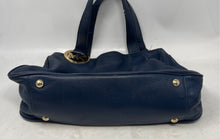 Load image into Gallery viewer, Michael Kors Womens Fulton East West Blue Leather Double Handle Tote Handbag