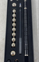 Load image into Gallery viewer, Black And Silver-Tone Magnetic Rings And Balls Fidget Pen Set With Box