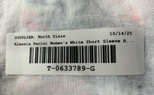 Load image into Gallery viewer, Alessia Pacini Womens White Linen High Low Hem Cropped Blouse Top Size Large