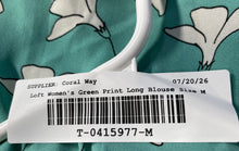 Load image into Gallery viewer, Loft Womens Green Floral Printed Long Sleeve Blouse Top Size Medium