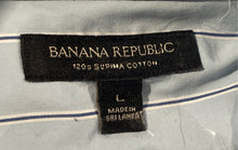 Load image into Gallery viewer, Banana Republic Mens Blue Striped Supima Cotton Long Sleeve Button-Up Shirt Sz L