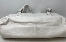 Load image into Gallery viewer, Sigrid Olsen Womens White Leather Double Handle Zipper Shoulder Handbag