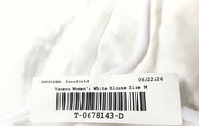 Load image into Gallery viewer, Vanessa Zani Womens White Embroidered Short Sleeve Blouse Top Size M