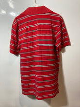 Load image into Gallery viewer, Tommy Hilfiger Mens Red Striped Cotton Short Sleeve Collared Polo Shirt Size M