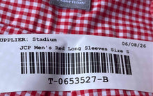 Load image into Gallery viewer, JCP Mens Red Plaid Cotton Long Sleeve Collared Button-Up Shirt Size Small