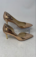 Load image into Gallery viewer, Brian Atwood Womens Gold Pointed Toe Slip-On Stiletto Pump Heels Size 8