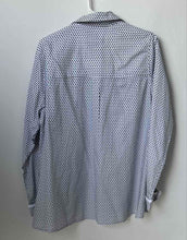 Load image into Gallery viewer, Poggianti 1958 Womens White Blue Heart Print Long Sleeve Button-Up Shirt Size 3