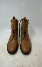 Load image into Gallery viewer, Michael Kors Womens Brown Leather Round Toe Side Zip Ankle Combat Boots Size 7