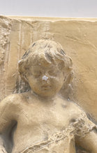 Load image into Gallery viewer, Home Decor Hanging Beige Engraved Ceramic Chalkware Boy Wall Plaque