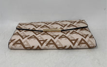 Load image into Gallery viewer, Aldo Womens Brown Beige Monogram Print Detachable Chain Strap Trifold Wallet