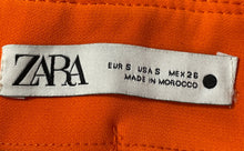 Load image into Gallery viewer, Zara Womens Orange Flat Front Side Zip Mini Skirt Size Small