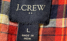 Load image into Gallery viewer, J.Crew Mens Red Blue Plaid Cotton Long Sleeve Button-Up Shirt Size Large