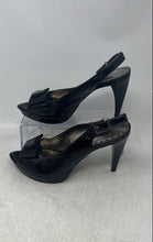 Load image into Gallery viewer, Gianni Bini Womens Black Leather Peep Toe Platform Slingback Sandals Size 7M
