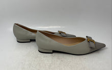 Load image into Gallery viewer, C.Paravano Womens Gray Leather Bow Pointed Toe Slip-On Ballet Flats Size 39