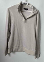 Load image into Gallery viewer, Hugo Boss Mens Beige Cotton Long Sleeve 1/4 Zip Pullover Sweatshirt Size Medium