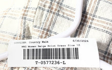 Load image into Gallery viewer, Mango Womens Beige Check Sleeveless Round Neck Back Zip Midi A-Line Dress Sz 10