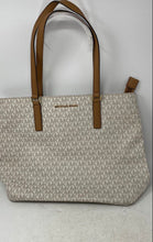 Load image into Gallery viewer, Michael Kors Womens Jet Set Beige Brown Signature Print Double Handle Tote Bag
