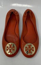 Load image into Gallery viewer, Authentic Tory Burch Womens Reva Orange Ballet Flats Size 6.5M Damaged Worn