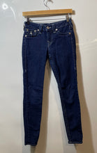 Load image into Gallery viewer, True Religion Womens Dark Blue Stretch Denim Skinny Leg Jeans Size 27