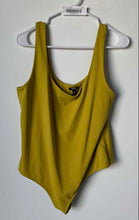 Load image into Gallery viewer, Express Womens Neon Green Sleeveless Wide-Strap One-Piece Bodysuit Size XL