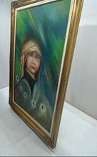 Load image into Gallery viewer, Signed And Square Framed Woman Portrait Wall Hanging Home Decor Art Painting