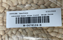 Load image into Gallery viewer, Unbranded Womens Beige Woven Straw Envelope Style Clutch Purse