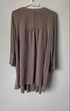 Load image into Gallery viewer, Style & Co. Womens Brown Pleated Long Sleeve Tunic Blouse Top Size 2X