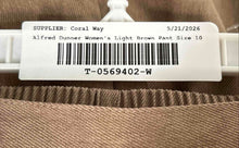 Load image into Gallery viewer, Alfred Dunner Womens Light Brown Slash Pockets Elastic Waist Dress Pants Size 10