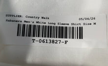 Load image into Gallery viewer, Havanera Mens White Collared Regular Fit Long Sleeve Button-Up Shirt Size M