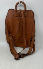 Load image into Gallery viewer, Vilenca Womens Brown Leather Zipper Adjustable Strap Top Handle Backpack